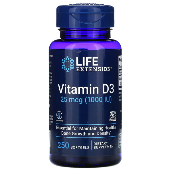Вітаміни та мінерали Life Extension Vitamin D3 1000 IU, 250 капсул