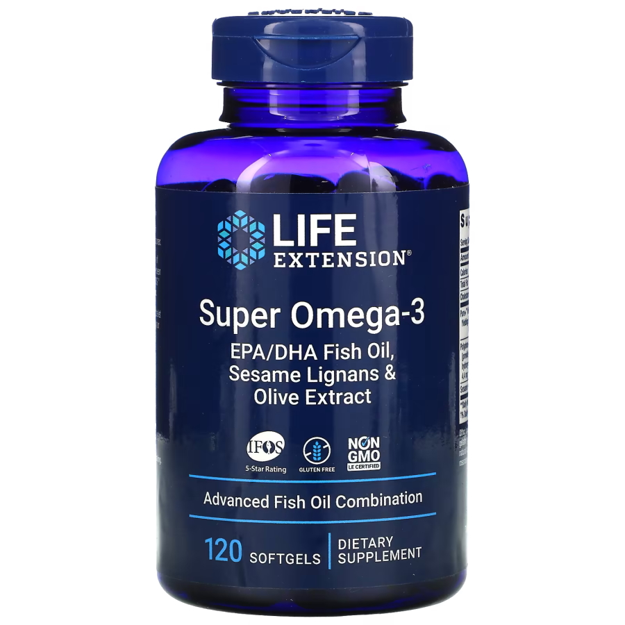 Жирні кислоти Life Extension Super Omega-3, 120 капсул