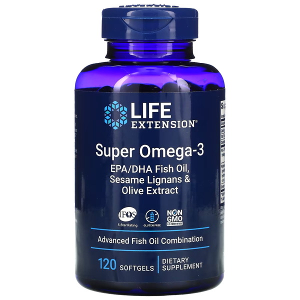 Жирные кислоты Life Extension Super Omega-3, 120 капсул