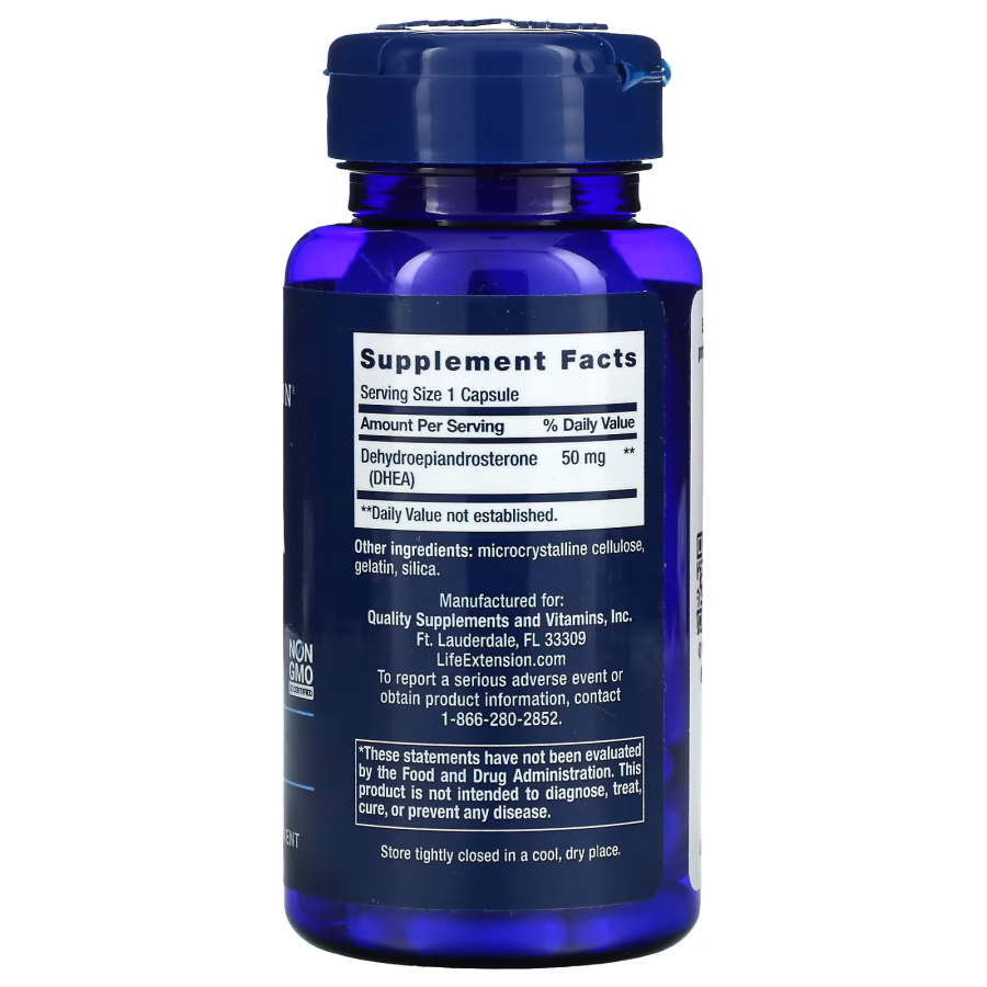 Стимулятор тестостерону Life Extension DHEA 50 mg, 60 вегакапсул. Фото 2