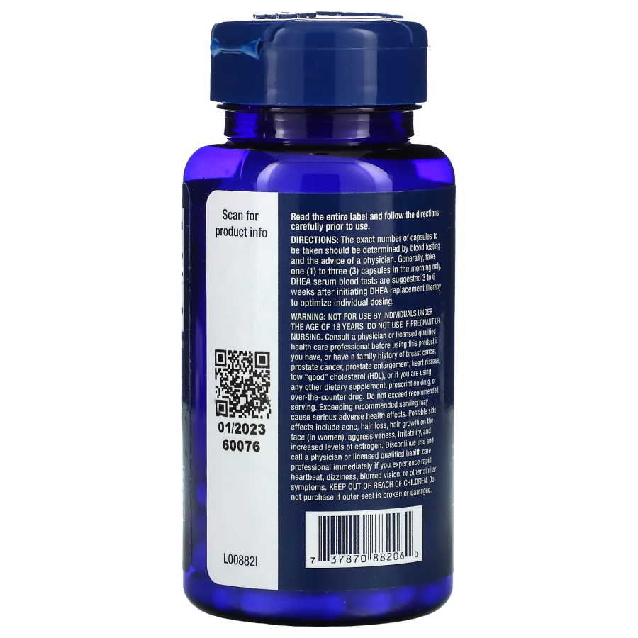 Стимулятор тестостерону Life Extension DHEA 50 mg, 60 вегакапсул. Фото 3