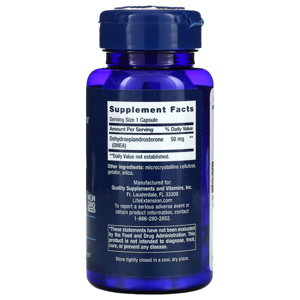 Стимулятор тестостерону Life Extension DHEA 50 mg, 60 вегакапсул. Фото 2