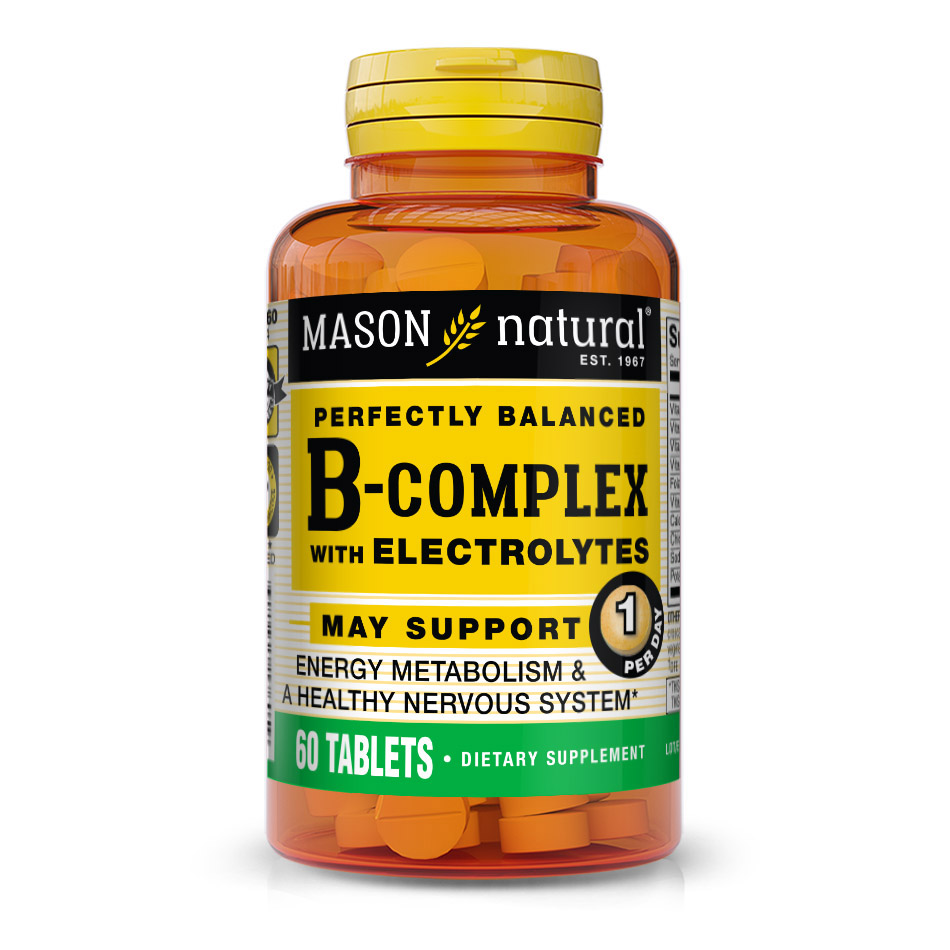 Витамины и минералы Mason Natural B-Complex With Electrolytes, 60 таблеток