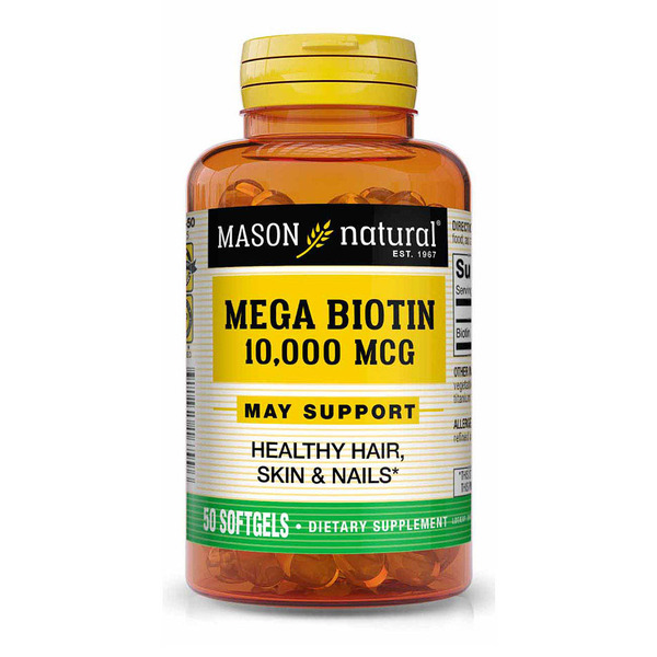 Витамины и минералы Mason Natural Mega Biotin 10000 mcg, 50 капсул