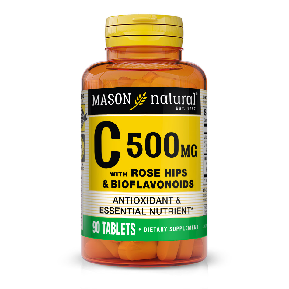 Витамины и минералы Mason Natural Vitamin C 500 mg with Rose Hips and Bioflavonoids Complex, 90 таблеток
