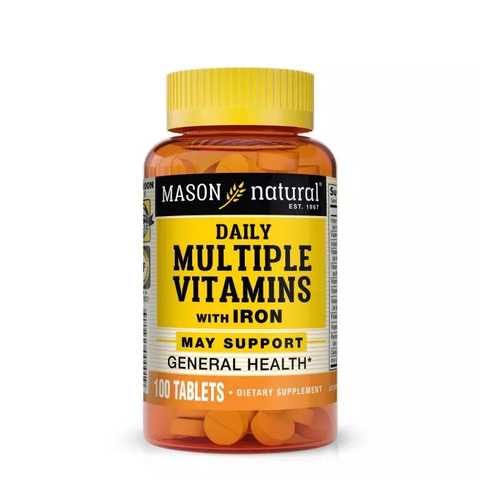Витамины и минералы Mason Natural Daily Multiple Vitamins with Iron, 100 таблеток