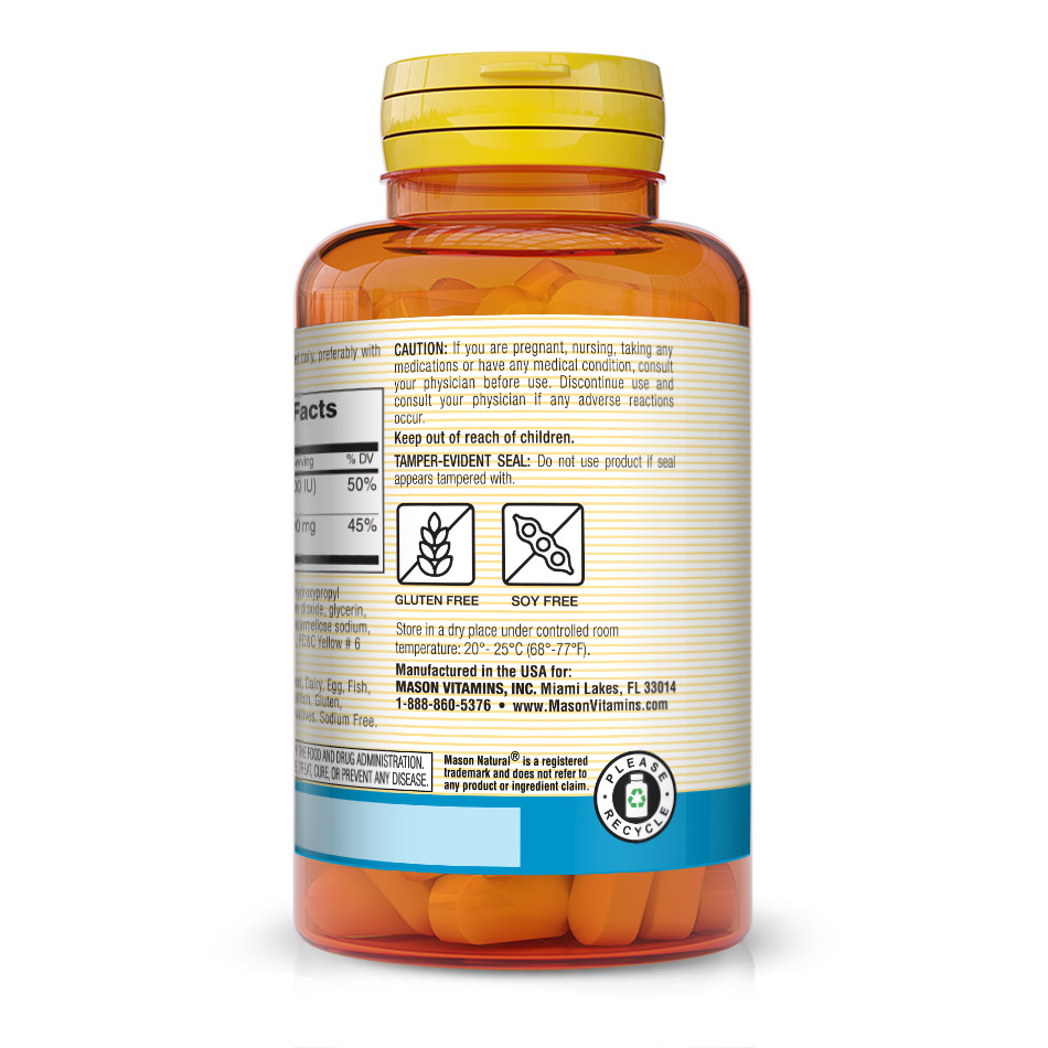 Витамины и минералы Mason Natural Calcium 600 mg mg Plus Vitamin D3, 100 таблеток. Фото 3
