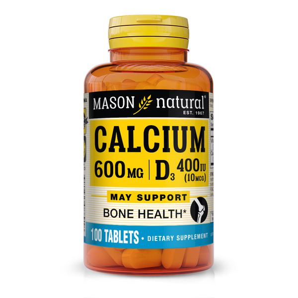Витамины и минералы Mason Natural Calcium 600 mg mg Plus Vitamin D3, 100 таблеток
