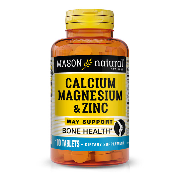 Витамины и минералы Mason Natural Calcium Magnesium & Zinc, 100 таблеток