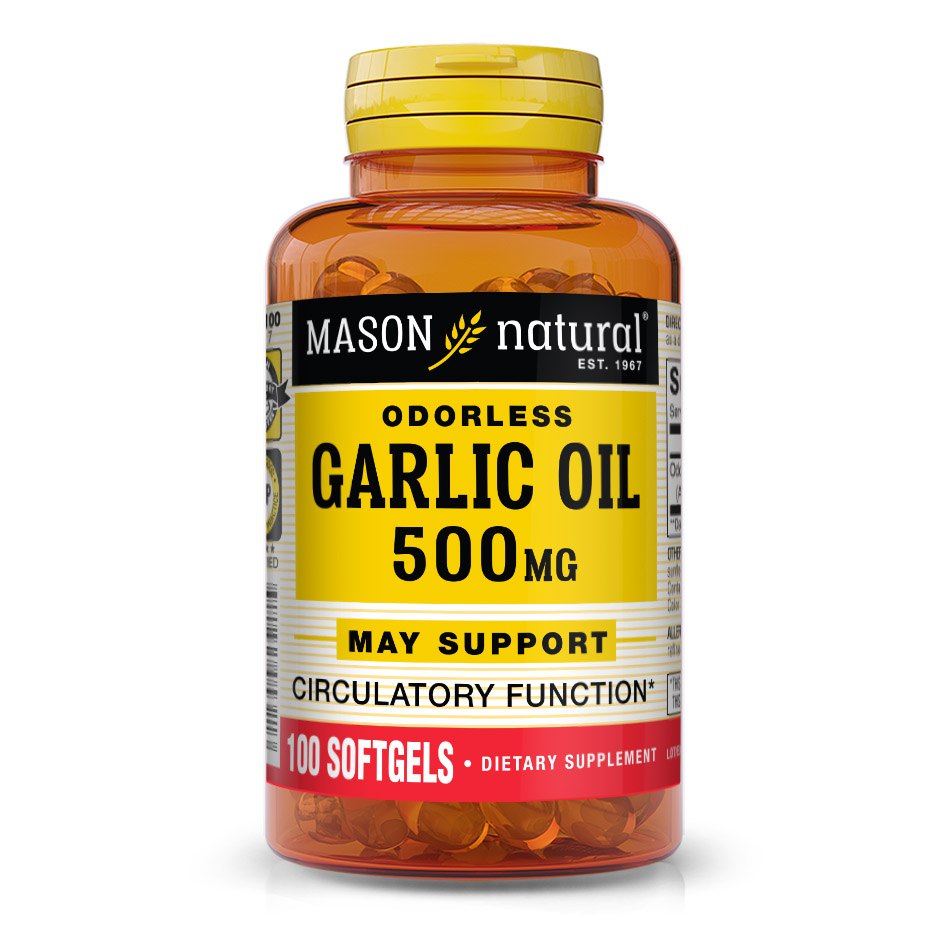 Натуральная добавка Mason Natural Garlic Oil 500 mg, 100 капсул