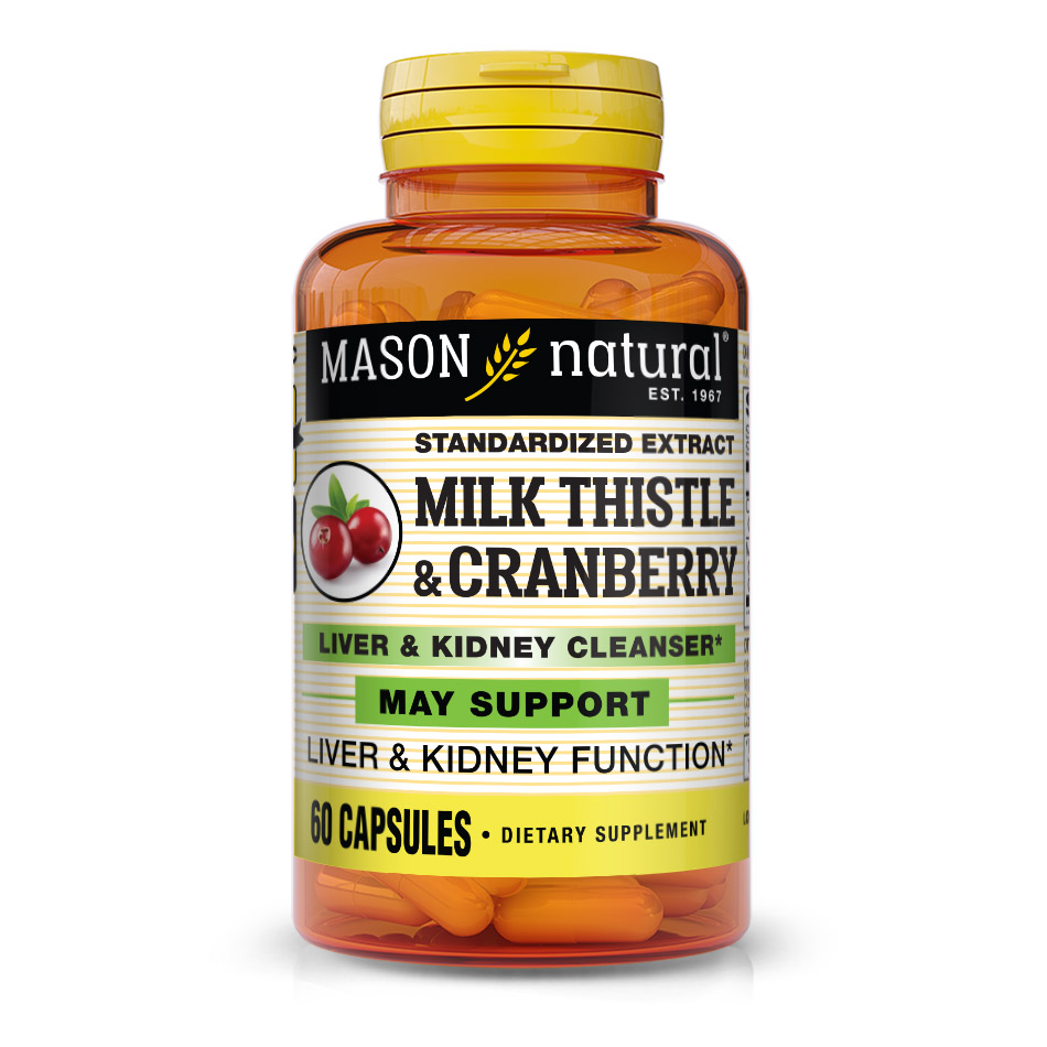 Натуральная добавка Mason Natural Milk Thistle/Cranberry Standardized Extract, 60 капсул