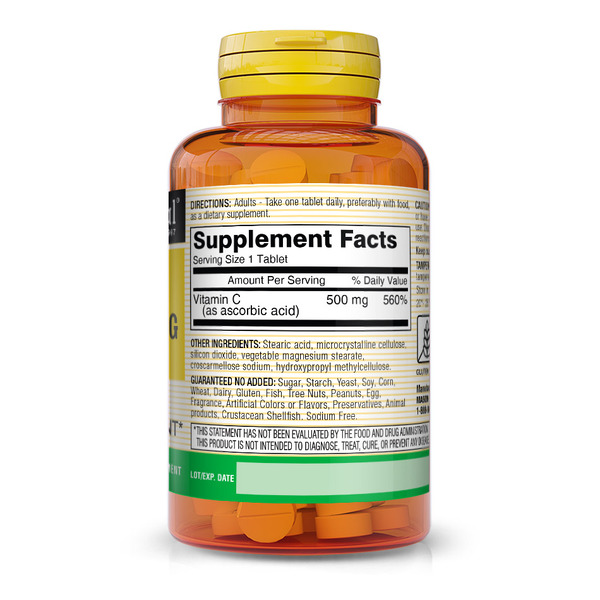 Витамины и минералы Mason Natural Vitamin C 500 mg, 100 таблеток. Фото 2