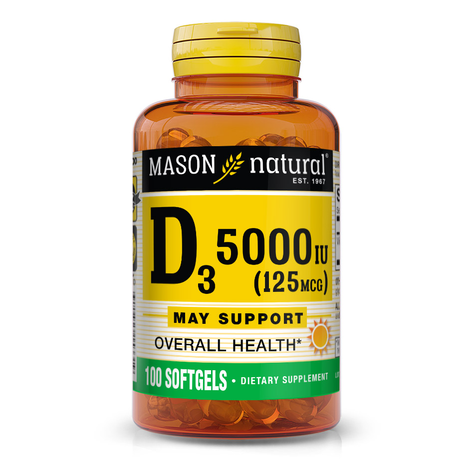Витамины и минералы Mason Natural Vitamin D3 5000 IU, 100 капсул