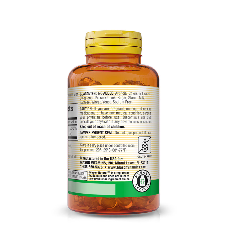 Витамины и минералы Mason Natural Vitamin D3 5000 IU, 50 капсул. Фото 3