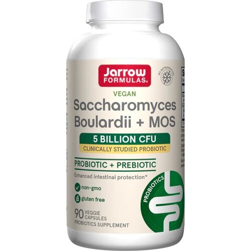 Пробіотики і пребіотики Jarrow Formulas Saccharomyces Boulardii + MOS 5 Billion, 90 вегакапсул