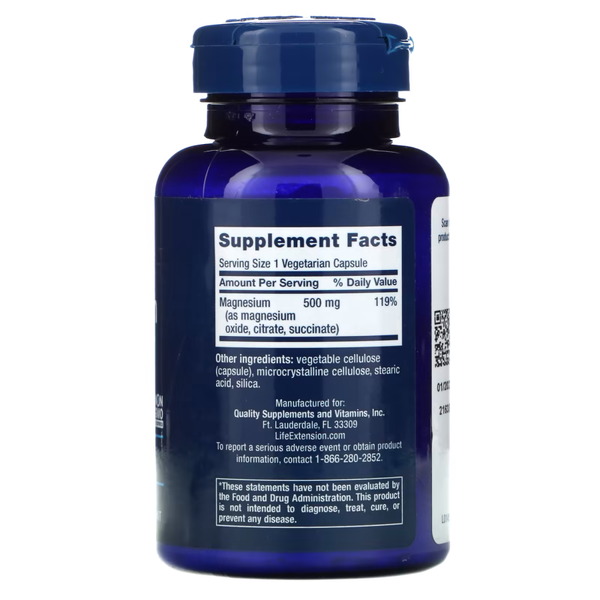 Витамины и минералы Life Extension Magnesium Caps 500 mg, 100 вегакапсул. Фото 2