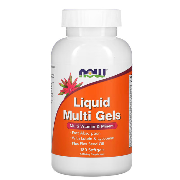 Витамины и минералы NOW Liquid Multi Gels, 180 капсул