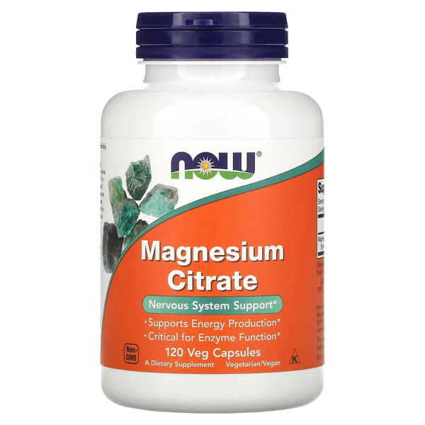 Вітаміни та мінерали NOW Magnesium Citrate, 120 вегакапсул