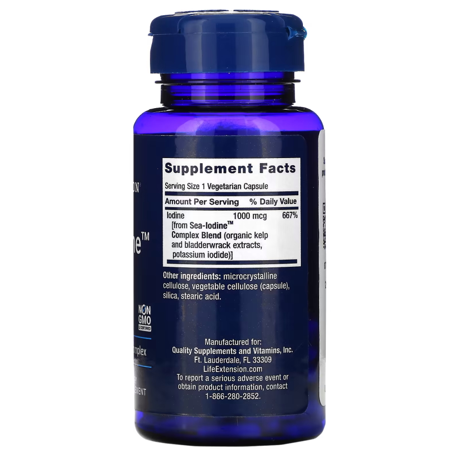Витамины и минералы Life Extension Sea-Iodine 1000 mcg, 60 вегакапсул. Фото 2