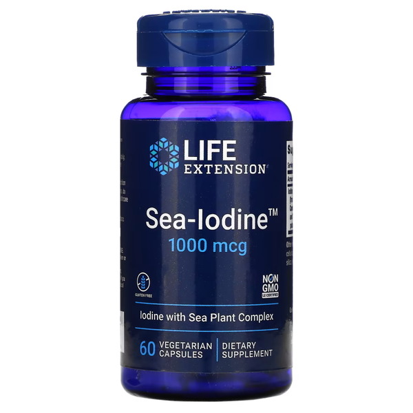 Витамины и минералы Life Extension Sea-Iodine 1000 mcg, 60 вегакапсул
