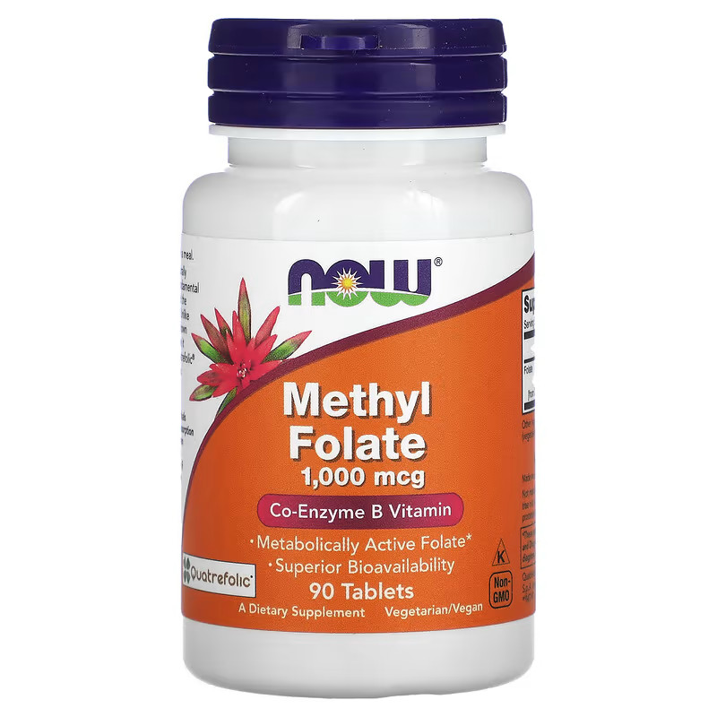 Вітаміни та мінерали NOW Methyl Folate 1000 mcg, 90 таблеток