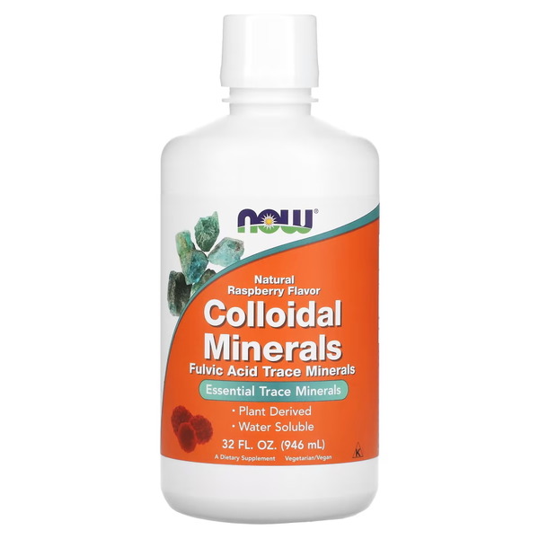 Вітаміни та мінерали NOW Colloidal Minerals Liquid, 946 мл малина