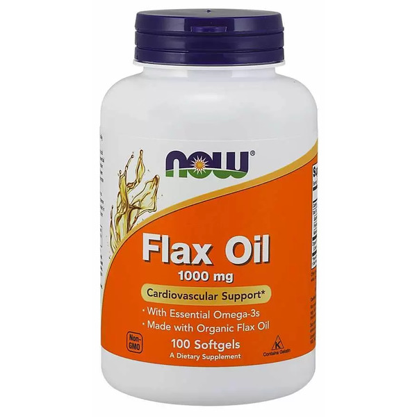 Жирні кислоти NOW Flax Oil 1000 mg, 100 капсул
