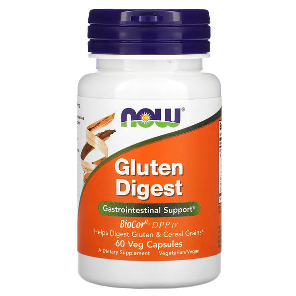 Пробіотики і пребіотики NOW Gluten Digest, 60 вегакапсул