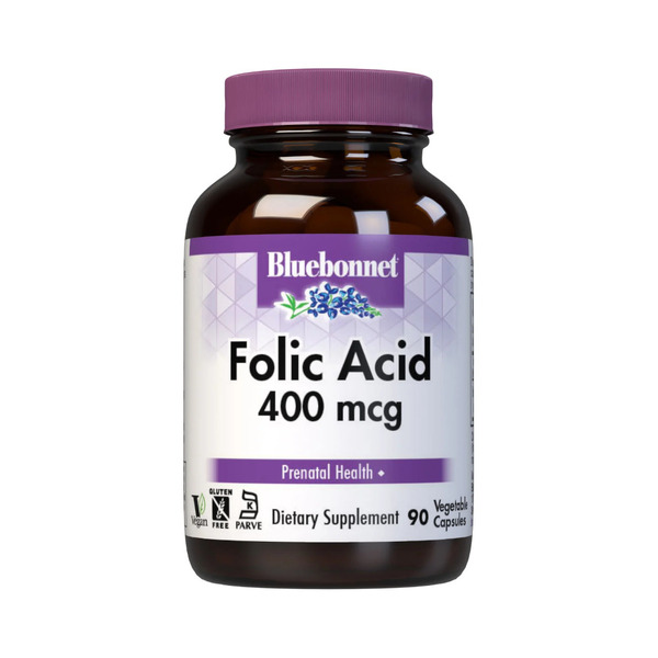 Витамины и минералы Bluebonnet Nutrition Folic Acid 400 mcg, 90 вегакапсул