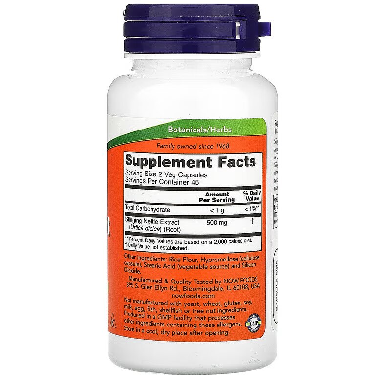 Натуральная добавка NOW Nettle Root 250 mg, 90 вегакапсул. Фото 2