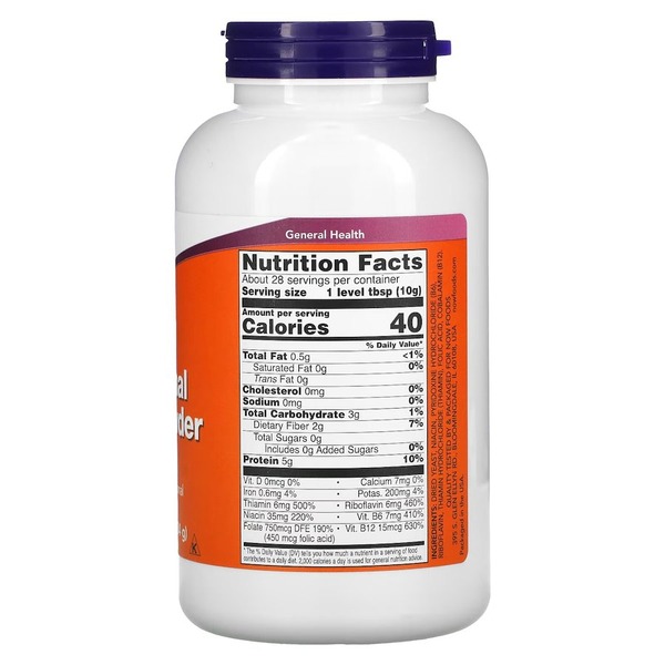 Натуральна добавка NOW Nutritional Yeast, 284 грами. Фото 3