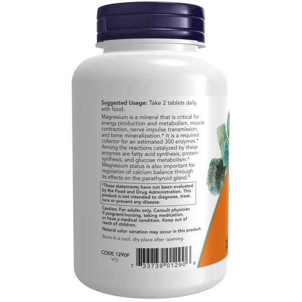 Вітаміни та мінерали NOW Magnesium Citrate 200 mg, 100 таблеток. Фото 3