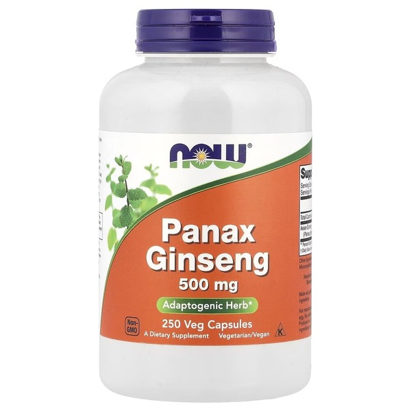 Натуральная добавка NOW Panax Ginseng 500 mg, 250 вегакапсул