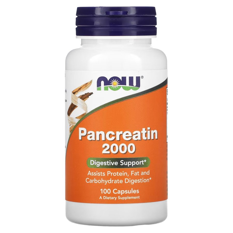 Пробіотики і пребіотики NOW Pancreatin 2000 mcg, 100 капсул