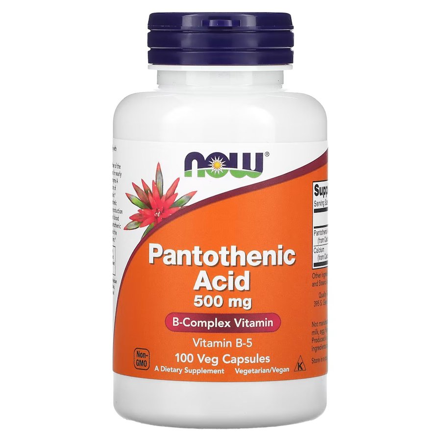 Витамины и минералы NOW Pantothenic Acid 500 mg, 100 вегакапсул