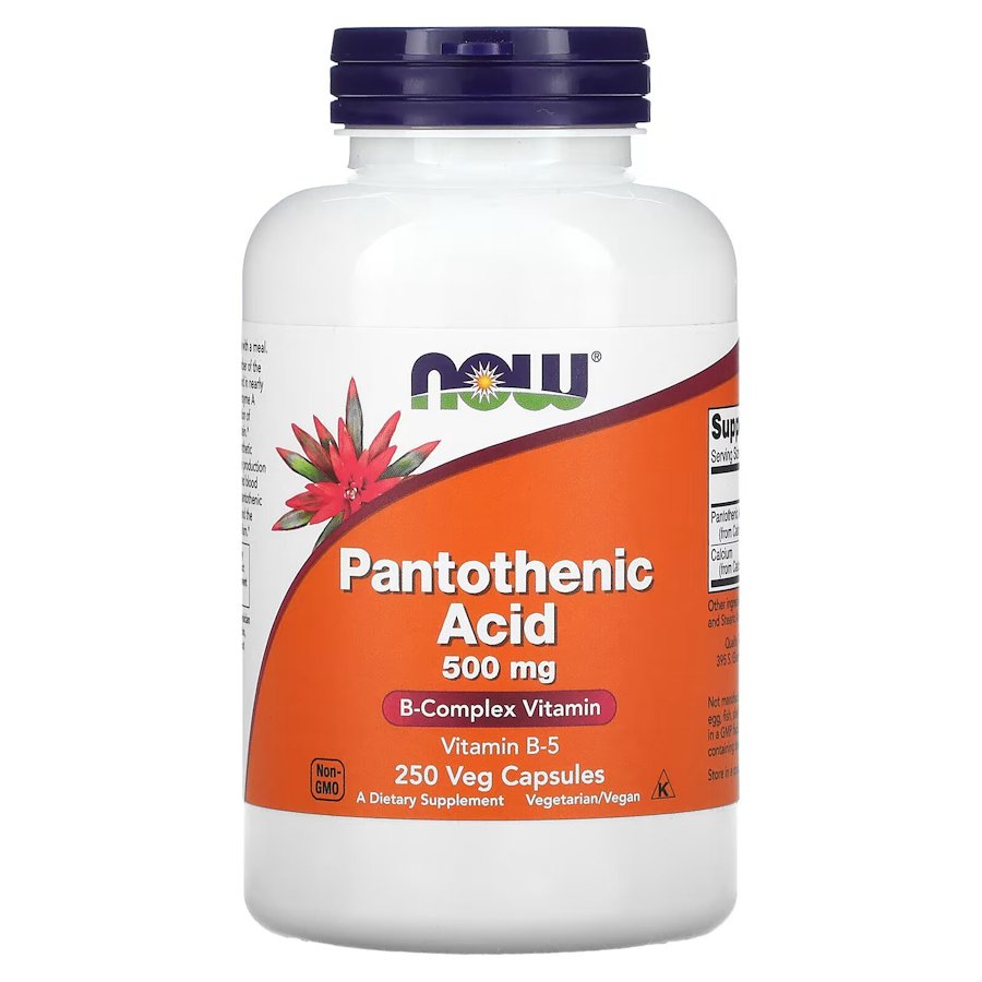 Витамины и минералы NOW Pantothenic Acid 500 mg, 250 вегакапсул