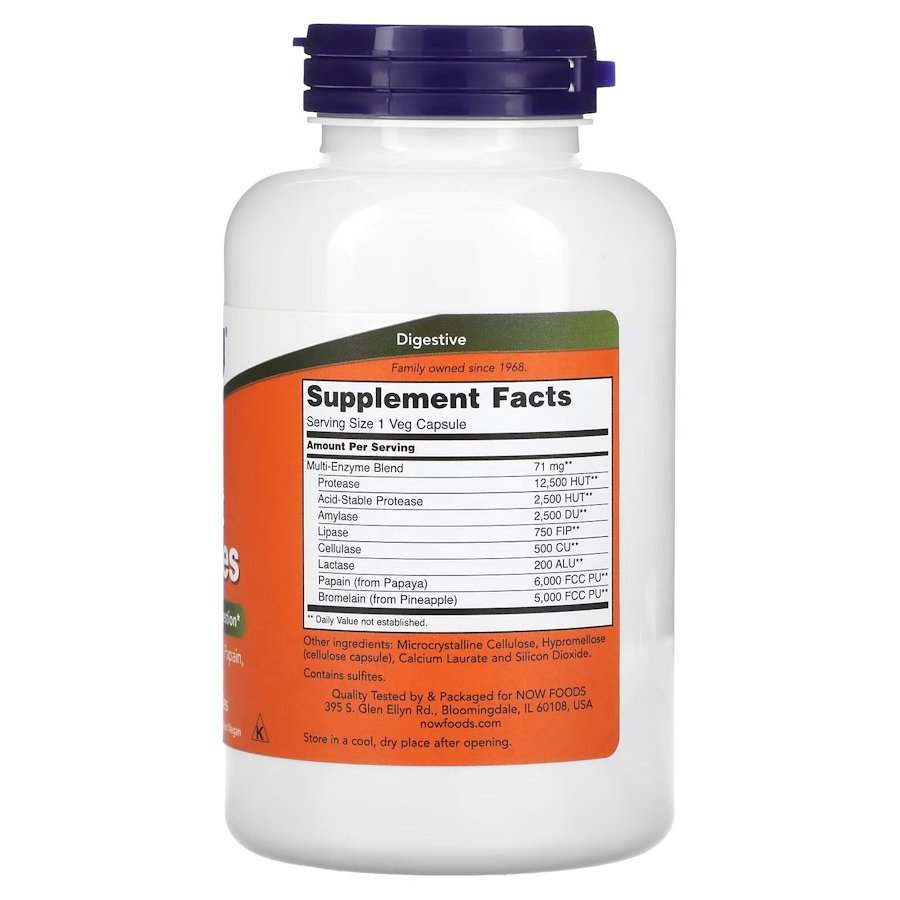 Пробіотики і пребіотики NOW Plant Enzymes, 240 вегакапсул. Фото 2