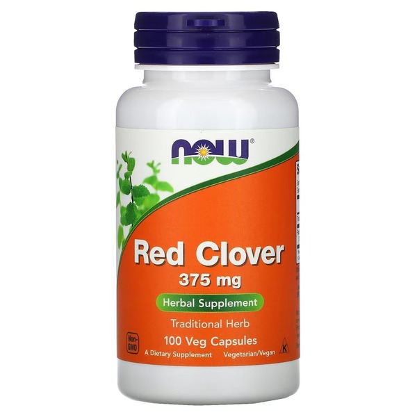 Натуральна добавка NOW Red Clover 375 mg, 100 вегакапсул