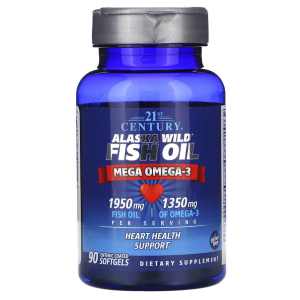 Жирні кислоти 21st Century Alaska Wild Fish Oil Mega Omega-3, 90 капсул. Фото 2