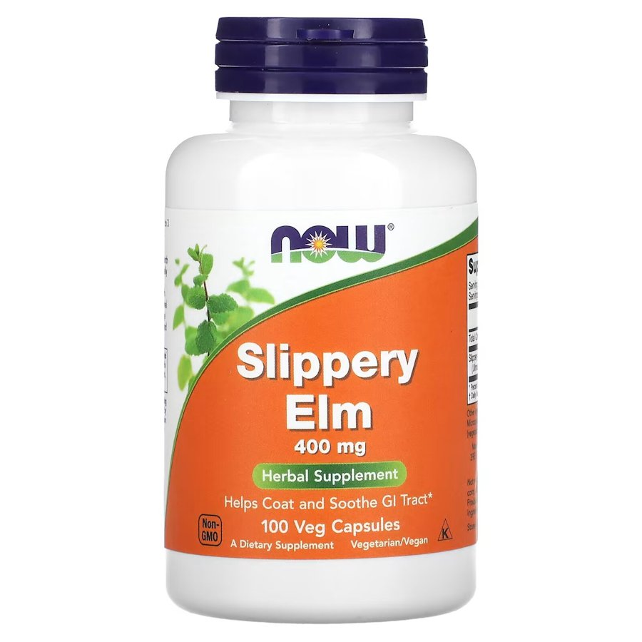 Натуральна добавка NOW Slippery Elm 400 mg, 100 вегакапсул