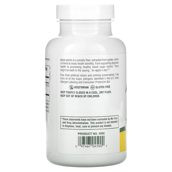 Натуральна добавка Natures Plus Apple Pectin 500 mg, 180 таблеток. Фото 3