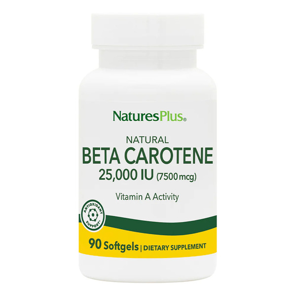 Вітаміни та мінерали Natures Plus Beta Carotene 25000 IU, 90 капсул
