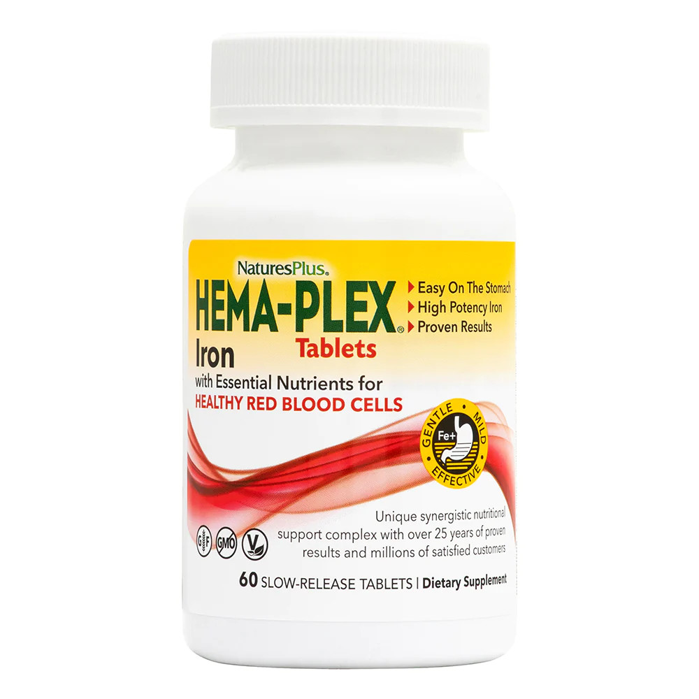 Витамины и минералы Natures Plus Hema-Plex, 60 таблеток
