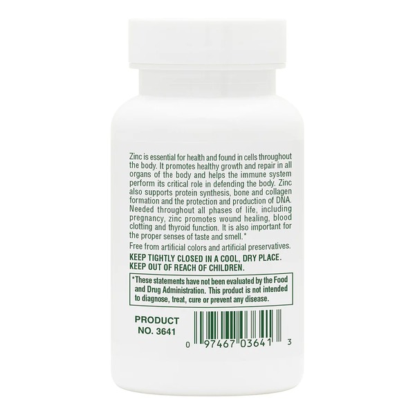 Витамины и минералы Natures Plus Zinc 30 mg, 90 таблеток. Фото 3