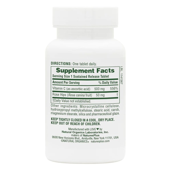Вітаміни та мінерали Natures Plus Vitamin C 500 mg, 90 таблеток. Фото 2
