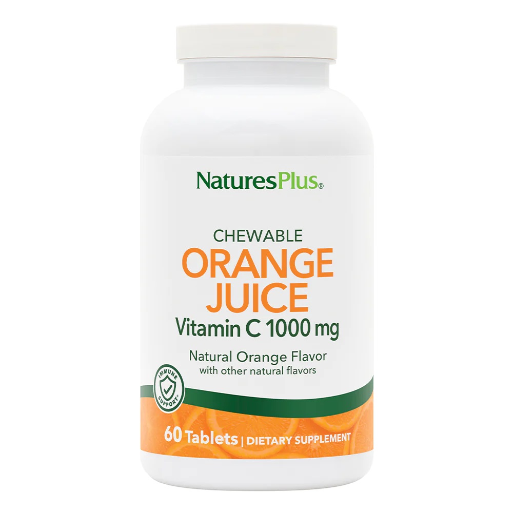 Вітаміни та мінерали Natures Plus Orange Juice Vitamin C 1000 mg, 60 жувальних таблеток