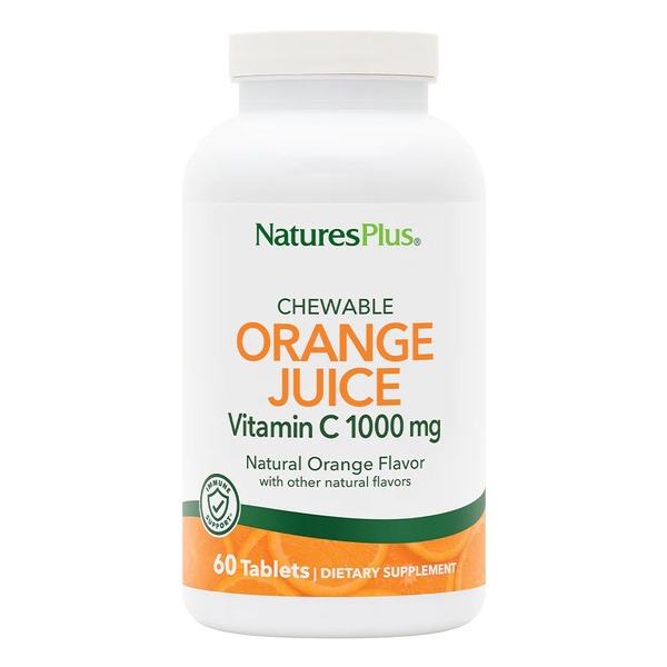 Вітаміни та мінерали Natures Plus Orange Juice Vitamin C 1000 mg, 60 жувальних таблеток