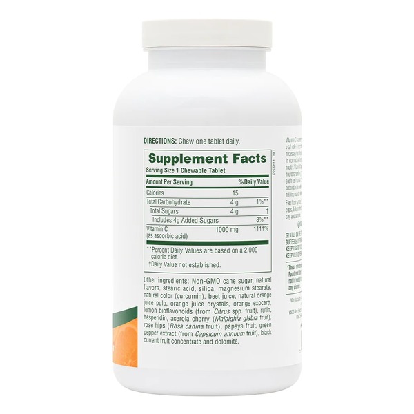Вітаміни та мінерали Natures Plus Orange Juice Vitamin C 1000 mg, 60 жувальних таблеток. Фото 2