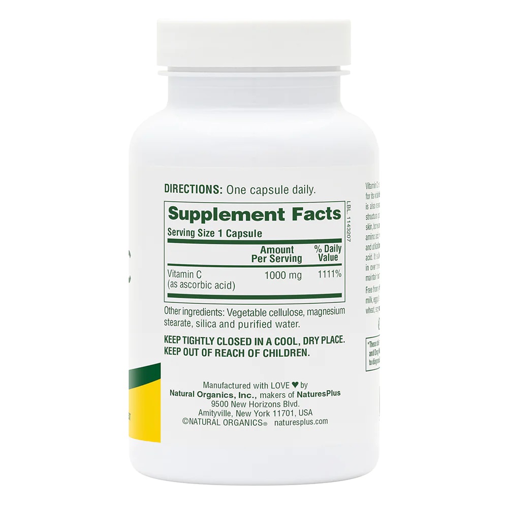 Витамины и минералы Natures Plus Vitamin C 1000 mg, 90 вегакапсул. Фото 2