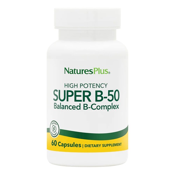 Вітаміни та мінерали Natures Plus Super B-50, 60 вегакапсул
